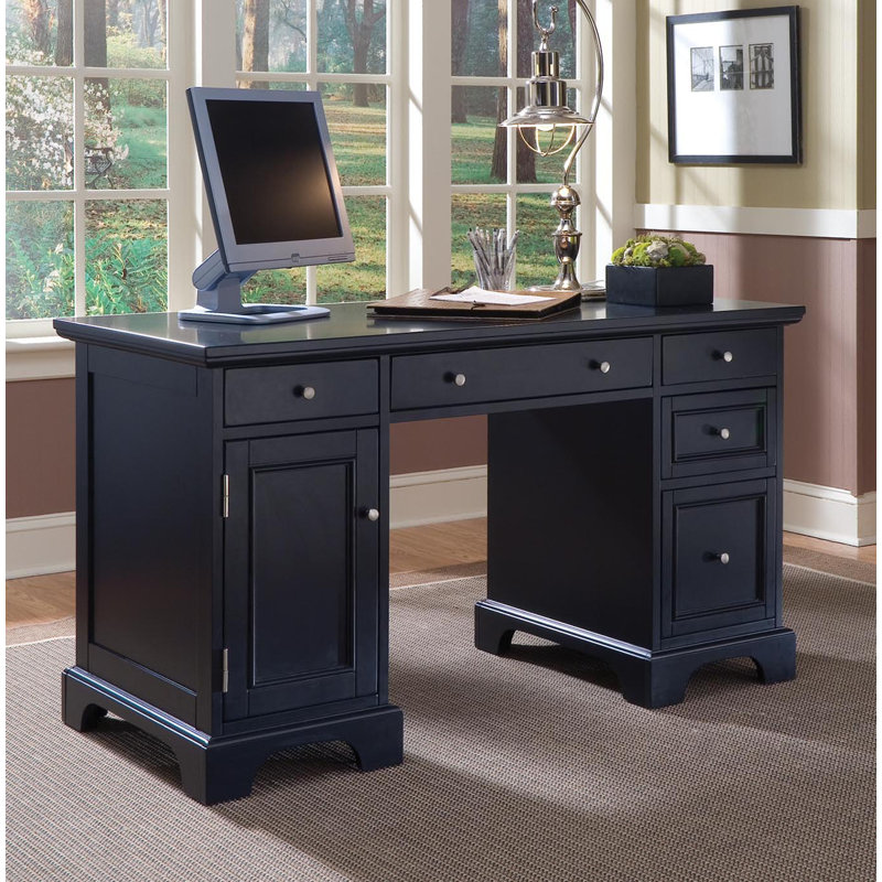 Marblewood Double Pedestal Computer Desk & Reviews Birch Lane